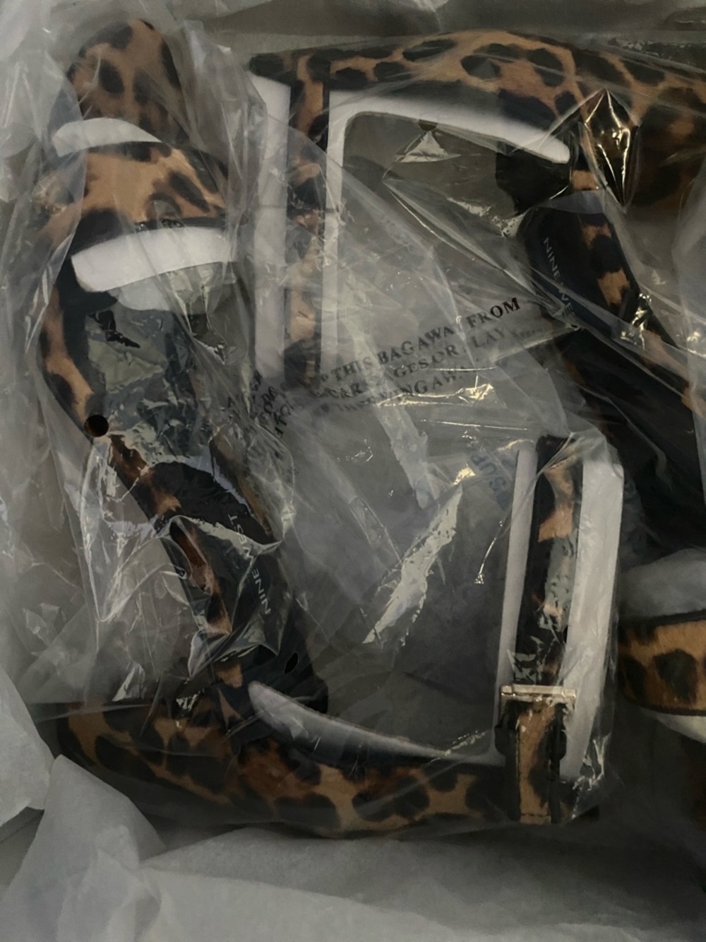 Nine West Leopard Print Heeled Sandals - Brown and Black